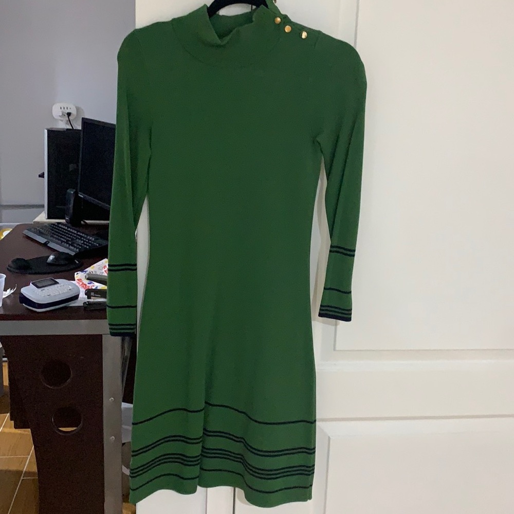 Green and Navy sweater dress